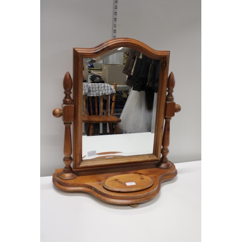 6 - A vintage pine framed dressing table mirror. Postage unavailable