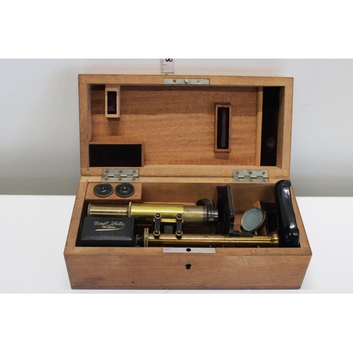 1 - A 19th Century Ernst Leitz boxed microscope with accessories etc