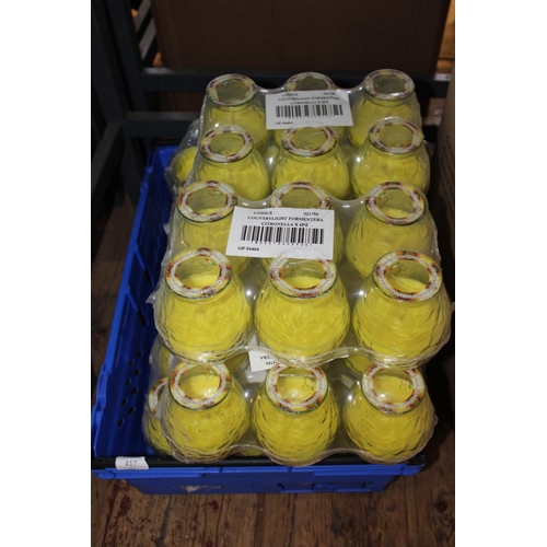 417 - A large selection of Citronella candles. postage unavailable