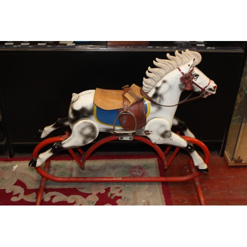 104 - A vintage metal Triang child's rocking horse. postage unavailable