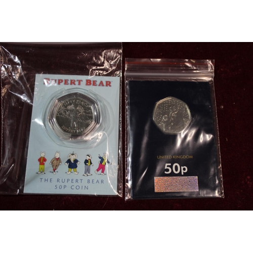 119 - A UNC 2020 Rupert Bear 50p & UNC 2020 snowman 50p coin