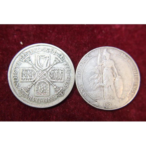 157 - A 1931 florin & 1907 shilling