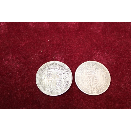 168 - Two British half crown coins 1899 & 1910