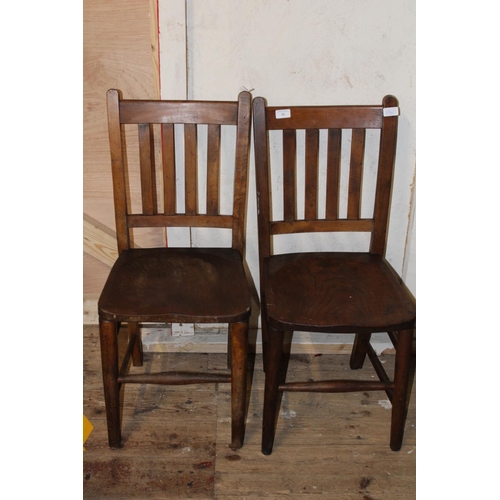 66 - Two antique oak chairs. Postage unavailable