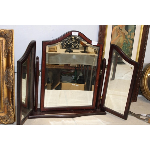 92 - A vintage folding dressing table mirror. postage unavailable