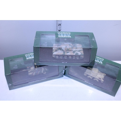 109 - Three boxed Atlas tank models