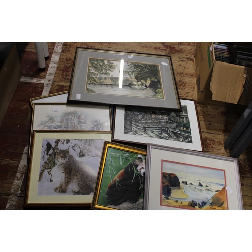 258 - A selection of assorted framed art work mostly signed