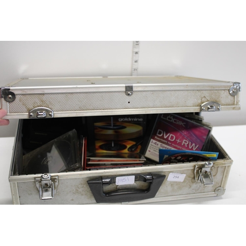 294 - A Aluminium flight case and contents of CD's