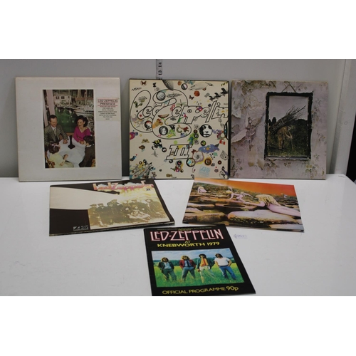 301 - Five Led Zepplin albums and 1979 Led Zepplin Knebworth programme. Three of the albums are on the ori... 