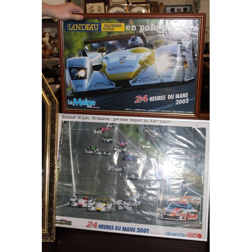 256 - Two framed 24 hours Le Mans posters. collection only