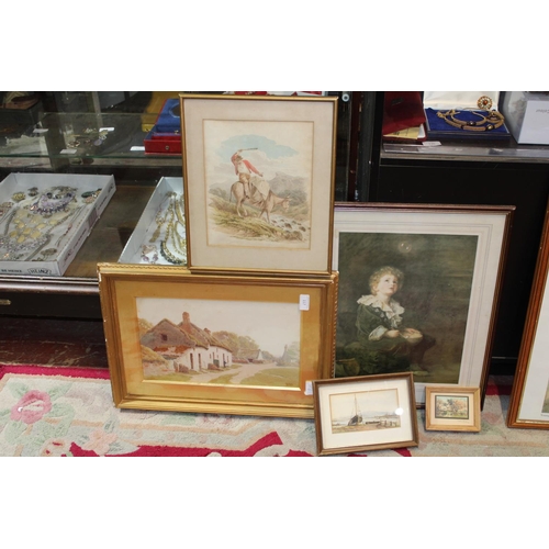 117 - A selection of assorted framed artwork, postage unavailable