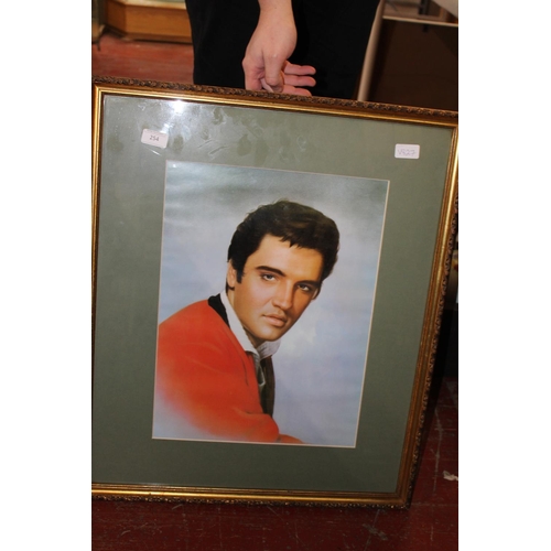 254 - A framed Elvis Presley print, postage unavailable