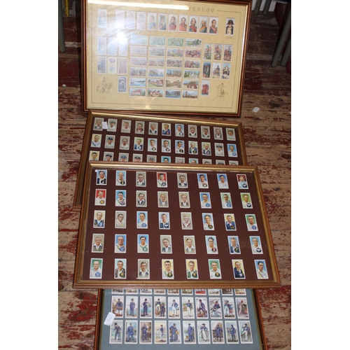 284 - A selection of framed cigarette card collections, postage unavailable