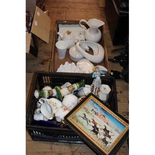 293 - Two boxes of assorted ceramics, postage unavailable