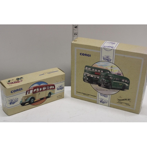 31 - Two boxed Corgi die-cast bus models