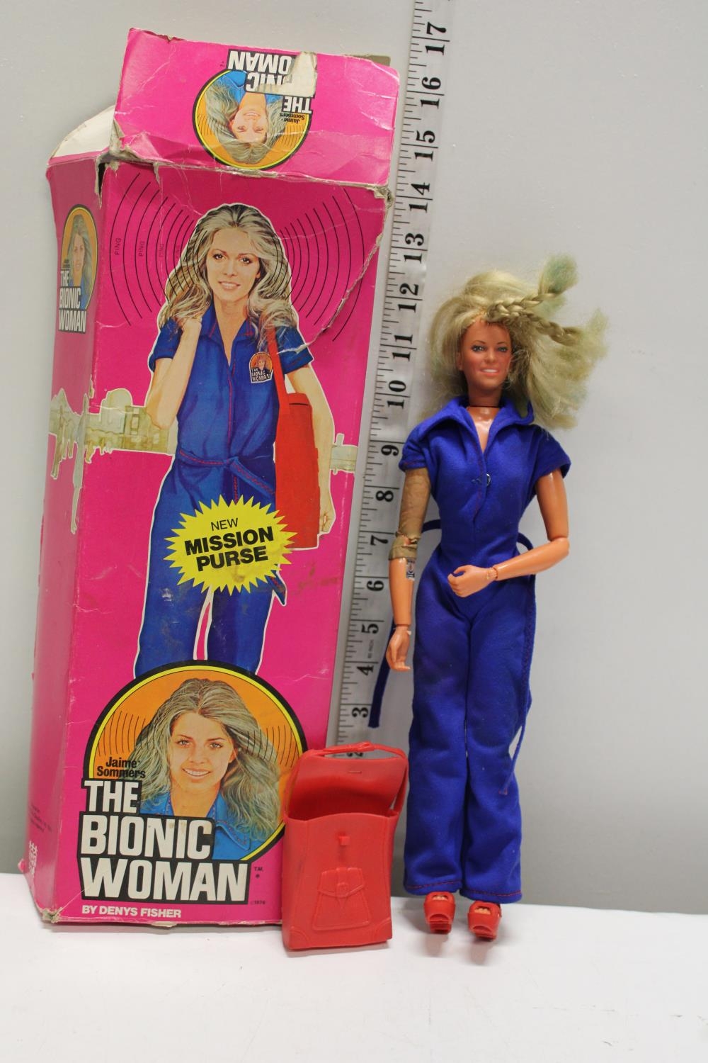 A vintage boxed bionic woman doll (As found)