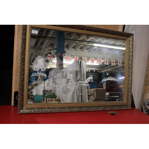 140 - A large guilt framed gypsy style mirror. postage unavailable