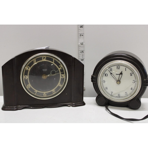 48 - Two vintage bakelite cased mantle clocks, Smiths & Ferranti