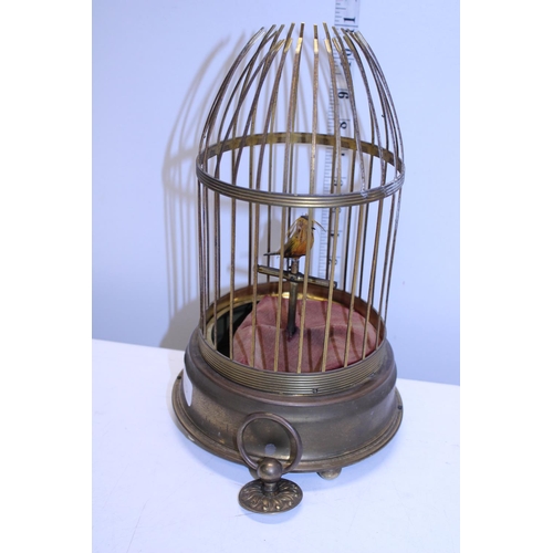 66 - A vintage automaton bird in cage (in need of restoration)