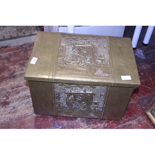 79 - A brass bound storage box