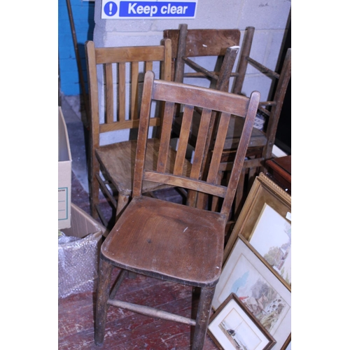 94 - Four antique wooden chairs. postage unavailable