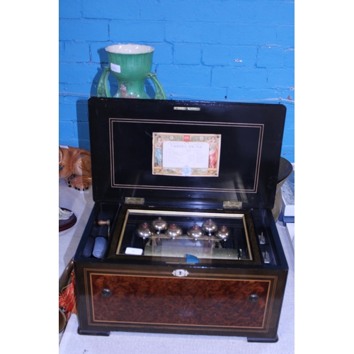 269 - A Eight Airs antique cylinder music box (in need of restoration) shipping unavailable