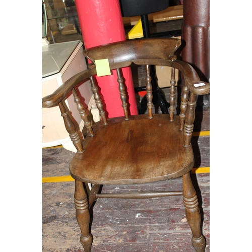 343 - A antique elm captains chair. collection only