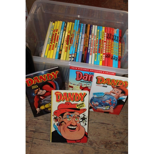 186 - A job lot of Beano and Dandy annuals, postage unavailable