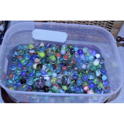 244 - A tub of vintage marbles, postage unavailable