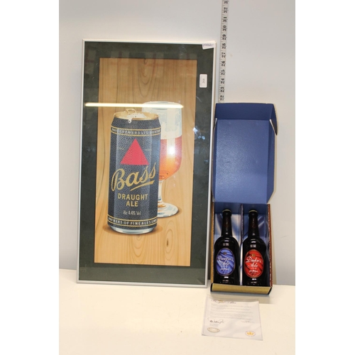 264 - A boxed Royal Ales set and a framed Brass draft ale print