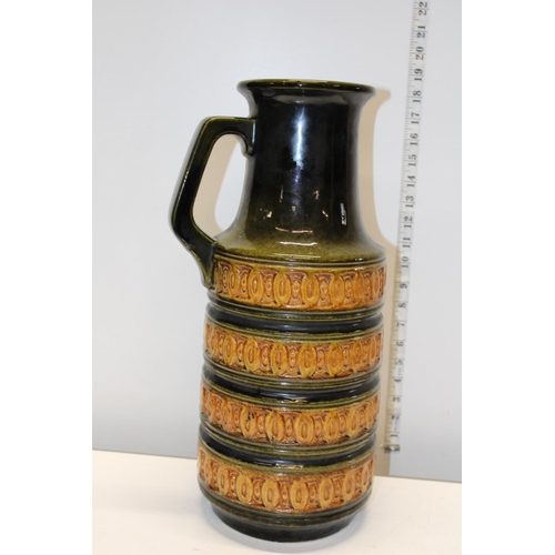 44 - A large West German art pottery handled vase, postage unavailable