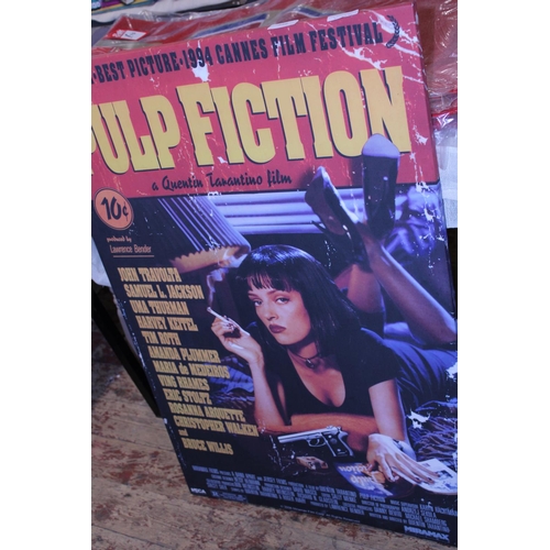 248 - A Printed canvas Pulp Fiction poster. Postage unavailable