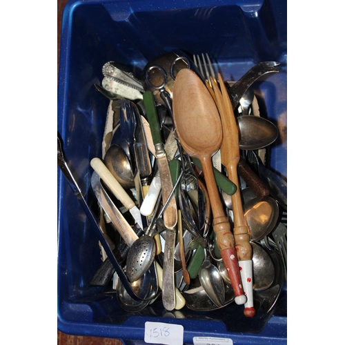 304 - A box of assorted flatware