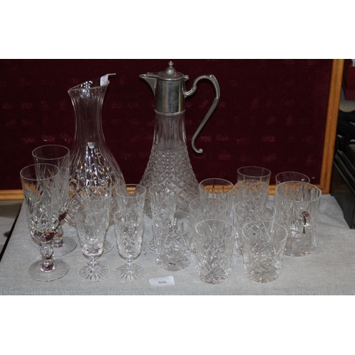 306 - A job lot of assorted cut glass. postage unavailable