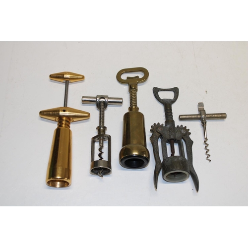 44 - Four vintage metal corkscrews