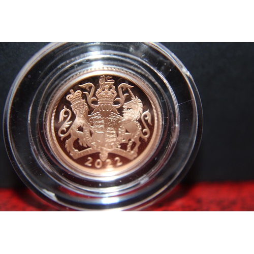 6 - A limited  edition Royal Mint 2022 gold proof half sovereign coin (541/2000).