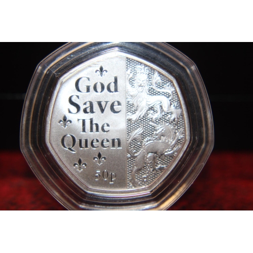 6A - A extremely rare limited edition Westminster silver proof 50p coin Isle of Man celebrating the Queen... 