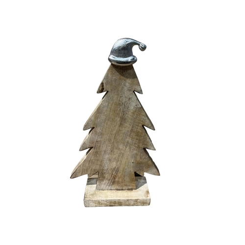 23 - Petti Rossi Wooden Christmas Trees With Santa Hat
