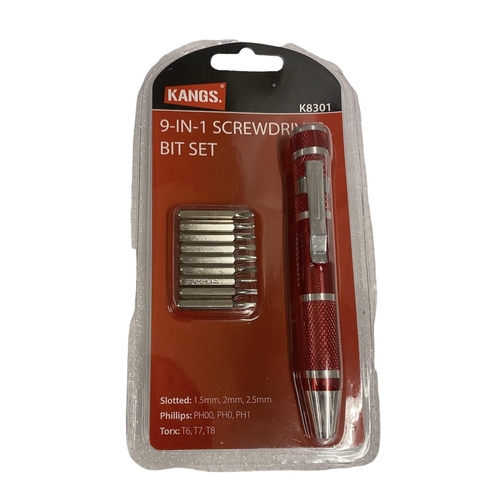 233 - 10 x 9 in 1 Screwdriver Bit Set