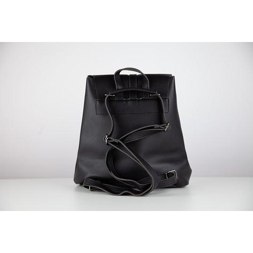 354 - Cascabelle Leather-Look Backpack - Black