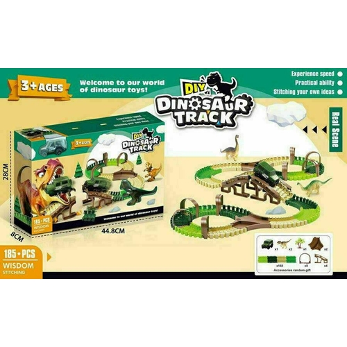 357 - Dinosaur Railway Dino Track Racing Electric Car Toy DIY Flexible Playset