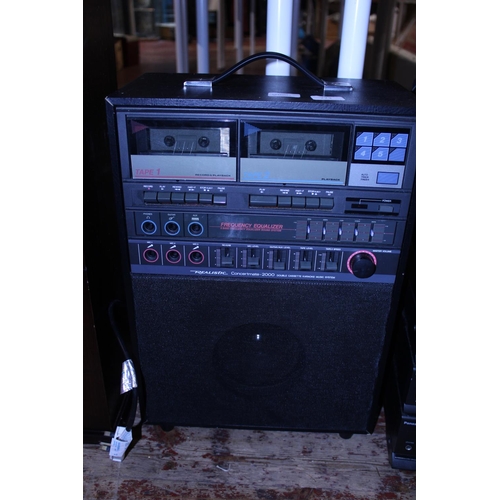 223 - A realistic concert mate 2000 double cassette karaoke machine, shipping unavailable