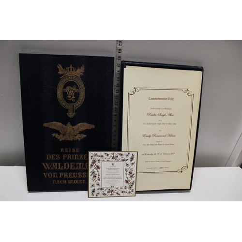 282 - A Limited edition commemorative issue wedding invitation. Reise Des Prinzen Waldemar Von Preussen Na... 