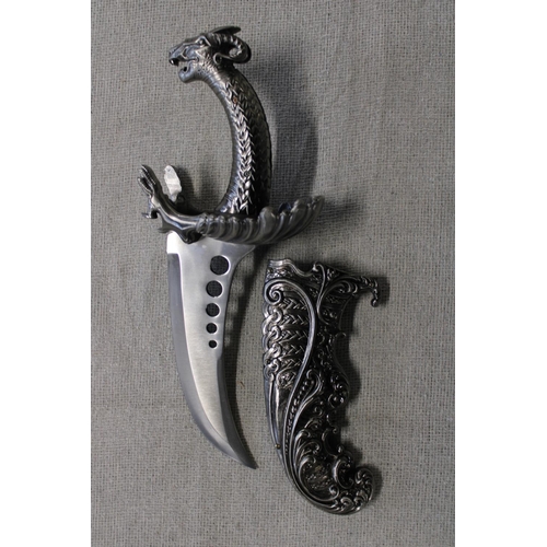 304 - A boxed Fantasy themed dagger and scabbard