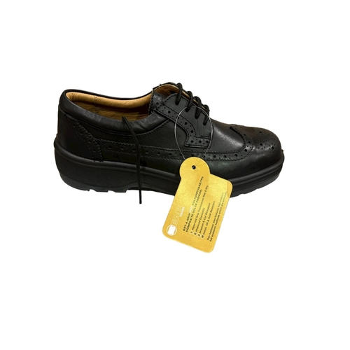 24 - 6 x Black Polished Brogue Work Shoes Sizes 6-8
