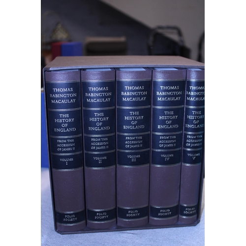 23 - A Folio Society five volume set 'Macaulay History of England from the Accession of James II