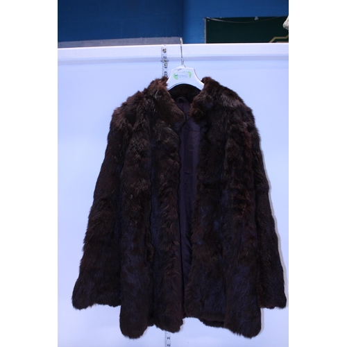 445 - A vintage Ladies brown fur coat