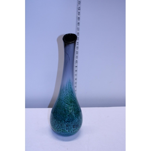 52 - A large art glass turquoise vase