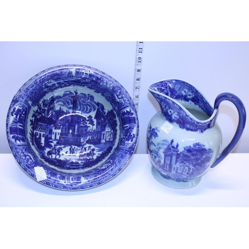 66 - A antique ironstone jug and basin set