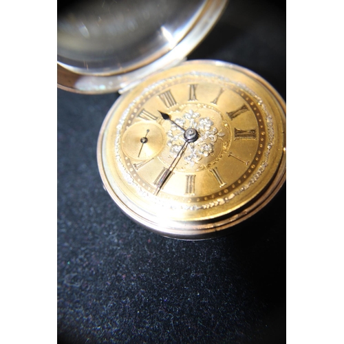 420 - A beautiful vintage 9ct gold gentleman's pocket watch in working order with finely decorated dial, d... 